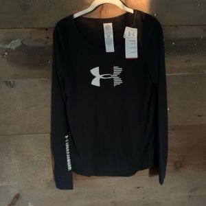 NWT under armor medium black l.s.